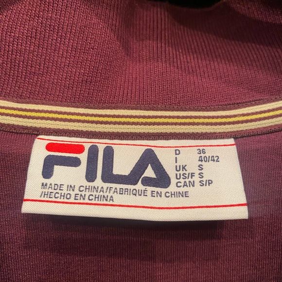 FILA Burgundy Sherpa Jacket (S) - Picture 5 of 7